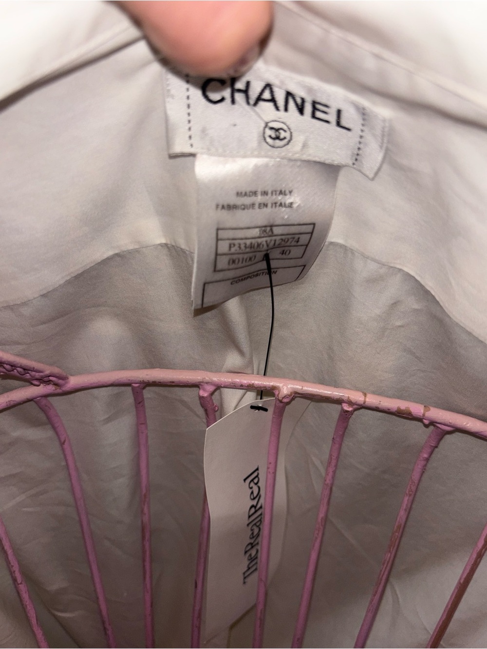 CHANEL by Karl Lagerfeld 2008 Black & White Ruffle Jabot Cotton Blouse - Picture 5 of 7
